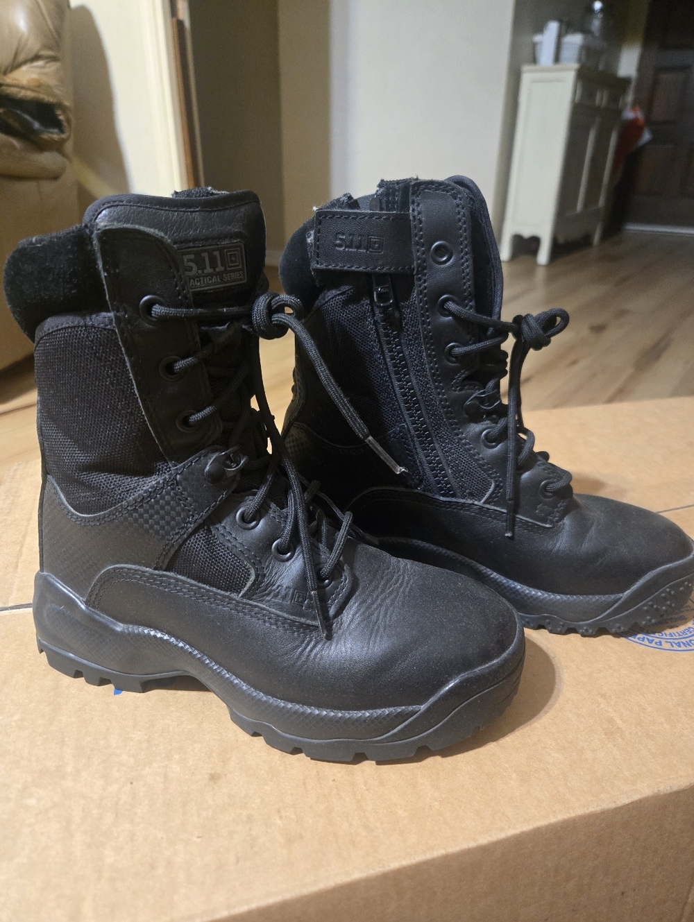 5.11 Tactical Women's ATAC 8" Side Zip Boots - Black, Size 7.